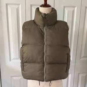 Madewell MWL (Re)sourced Nylon Puffer Green Olive Sz XS